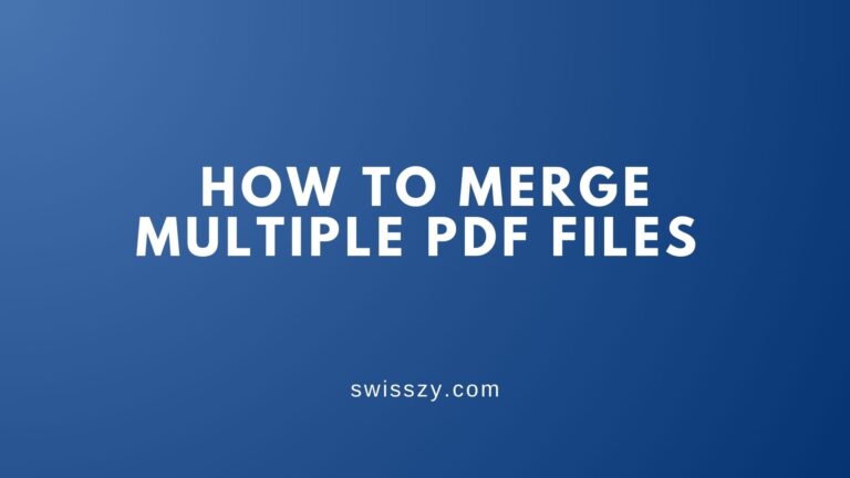 How to Merge Multiple PDF Files